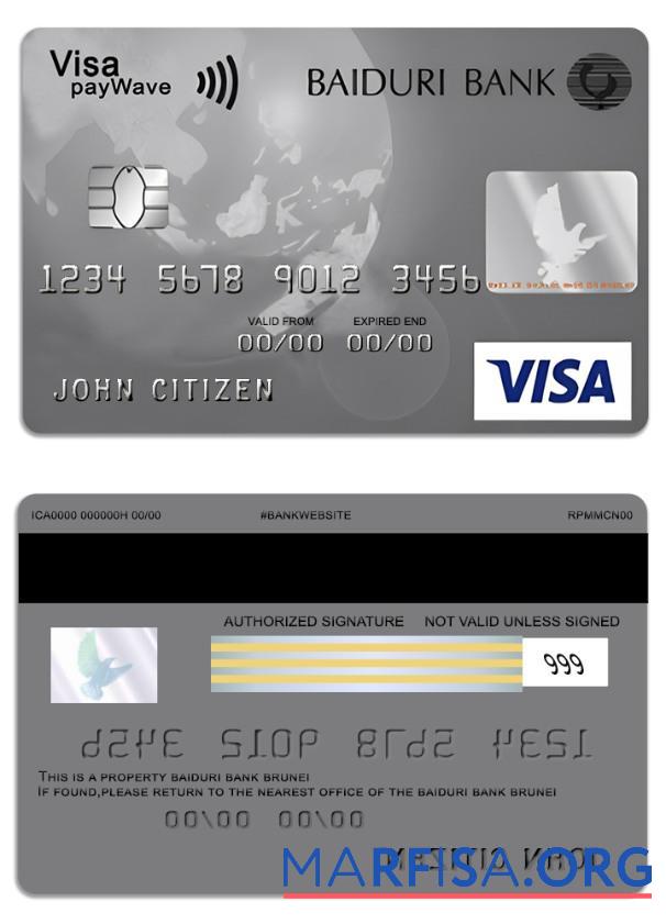 Downloadable Brunei Baiduri Bank Visa Classic Credit Card example